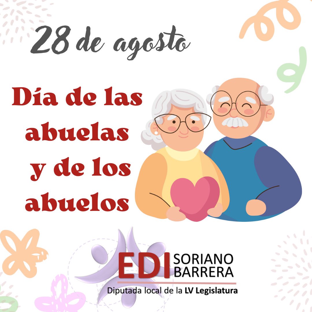 El Día de los Abuelos, se celebra en México cada 28 de agosto. Esta conmemoración nace para recordar la noble labor familiar y la importancia de estas figuras para con sus nietos y demás familiares.

 #EdiEnTuComunidad  #EdiCercaDeTi #Morelos #LGBTI #Díadelosabuelos