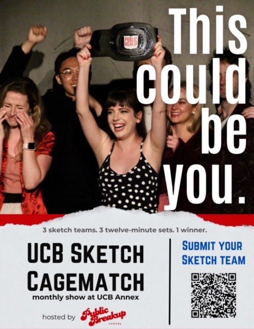 TR!FECTA (@trifectacomedy) on Twitter photo WE โค๏ธ SKETCH CAGEMATCH!
Submit your sketch team now and compete at UCB! ๐ช
Thank you to <a href="/PublicBreakup/">Public Breakup</a> & <a href="/ucbtla/">UCB Theatre LA</a> for this awesome show! Weโve had the honor of competing 3 times and hope to come back to reclaim the belt! ๐ค
#sketchcomedy #sketch #comedy #ucb WE โค๏ธ SKETCH CAGEMATCH!
Submit your sketch team now and compete at UCB! ๐ช
Thank you to <a href="/PublicBreakup/">Public Breakup</a> & <a href="/ucbtla/">UCB Theatre LA</a> for this awesome show! Weโve had the honor of competing 3 times and hope to come back to reclaim the belt! ๐ค
#sketchcomedy #sketch #comedy #ucb