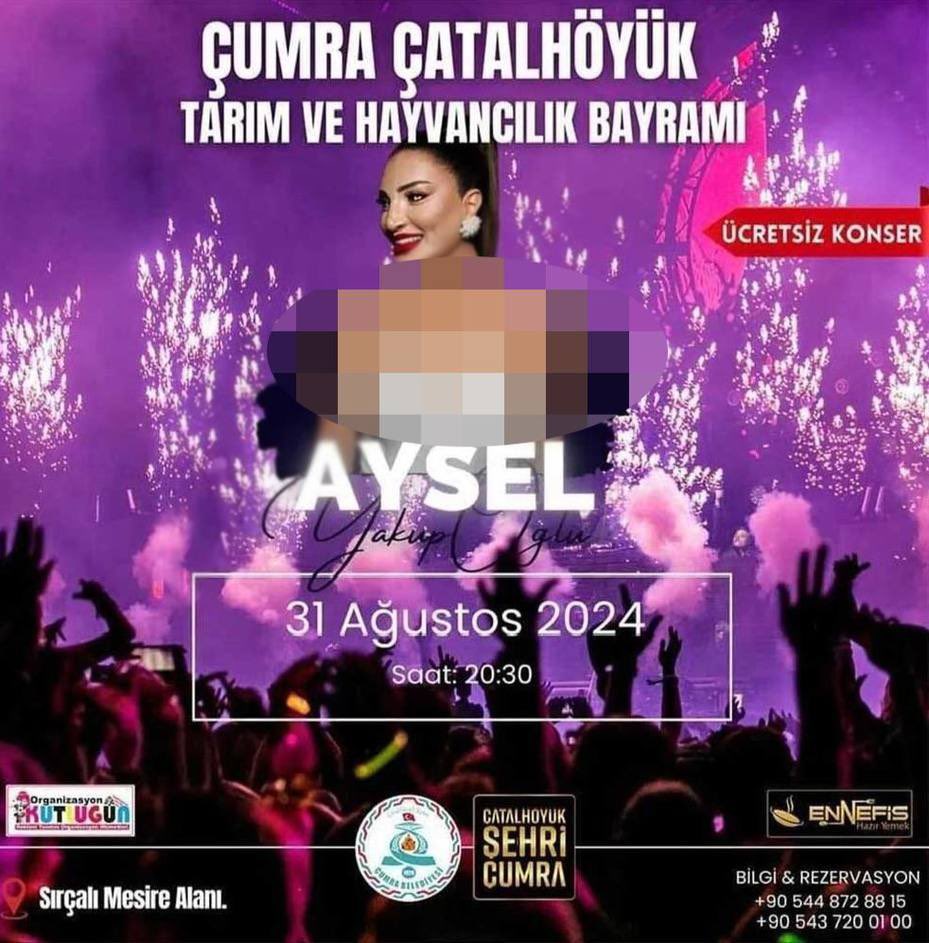 dailyislamist's tweet photo. 🔴 Seçimi kazandıktan sonra Hadis-i Şerif önünde poz veren Yeniden Refah Partili Çumra Belediye Başkanı Mehmet Aydın, “Aysel” isimli şarkıcıya konser verdiriyor: https://t.co/7E6FjgQ11w