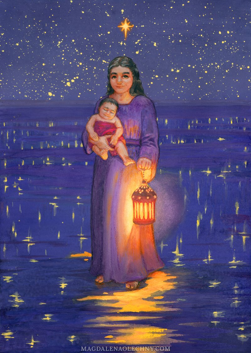 molechny's tweet image. Is Stella Maris one of your favorite titles of Our Lady? I made a painting for you!
#CatholicTwitter