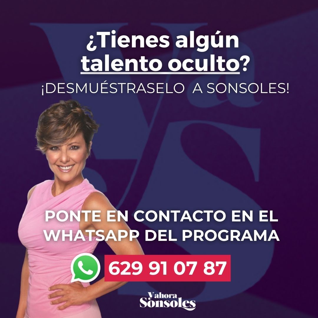 YAhoraSonsoles's tweet image. ¿Tienes algún talento oculto? 🫣

¡Demuéstraselo a @sonsolesonega! 🙌

Escríbenos al WhatsApp de #YAS. 📲 629 91 07 87

#YAS28Ago