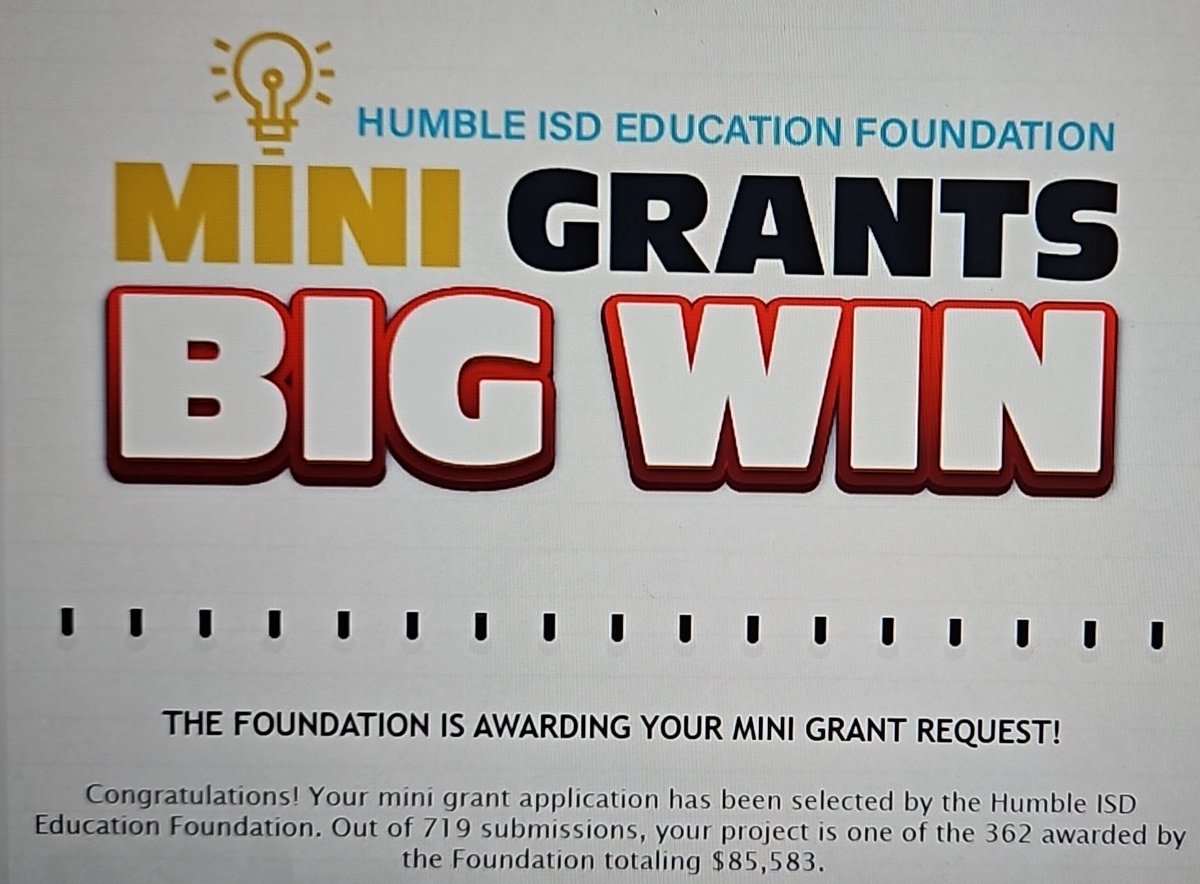 Woo hoo!! I can't wait to purchase more intervention materials for my students! Thank you <a href="/HumbleISD_FDN/">HumbleISD Foundation</a>! @humbleisd_oe #allmeansall #shineon