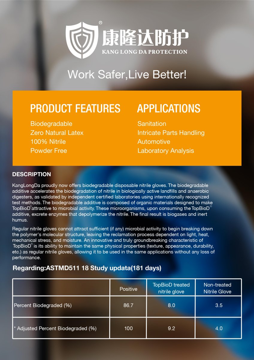 kld_da's tweet image. We are excited to announce availability of our new biodegradable disposables from Vietnam -- available now in 2.5gm - 9gm weights.  Tested via ASTM D5511.  Import duty advantage vs. China to some destination countries. Inquire with us for more details!  #green #Safety #gloves