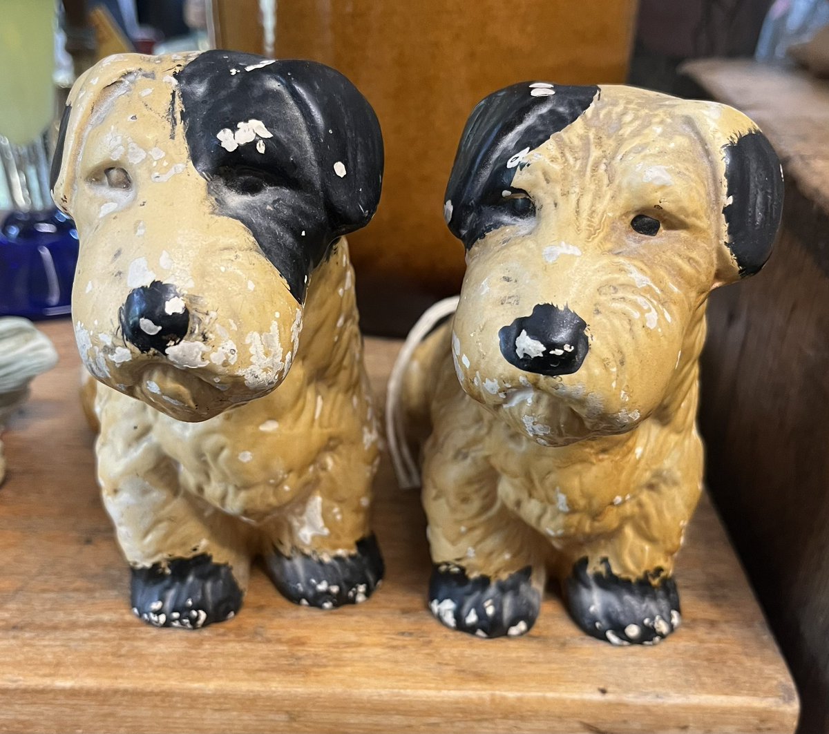 Pair Of Victorian Dogs £20 U60 #matlockantiques