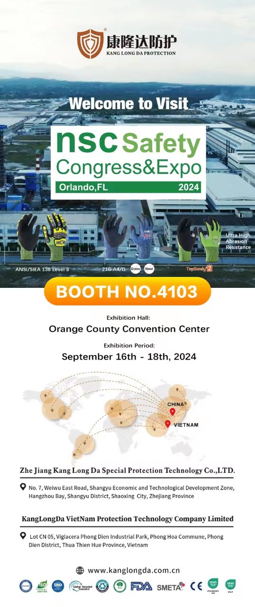 kld_da's tweet image. Please visit us at NSC 2024 in Orlando!  We would love to show you what&apos;s new at Booth 4103!   #NSCExpo #Safety #PPE #gloves