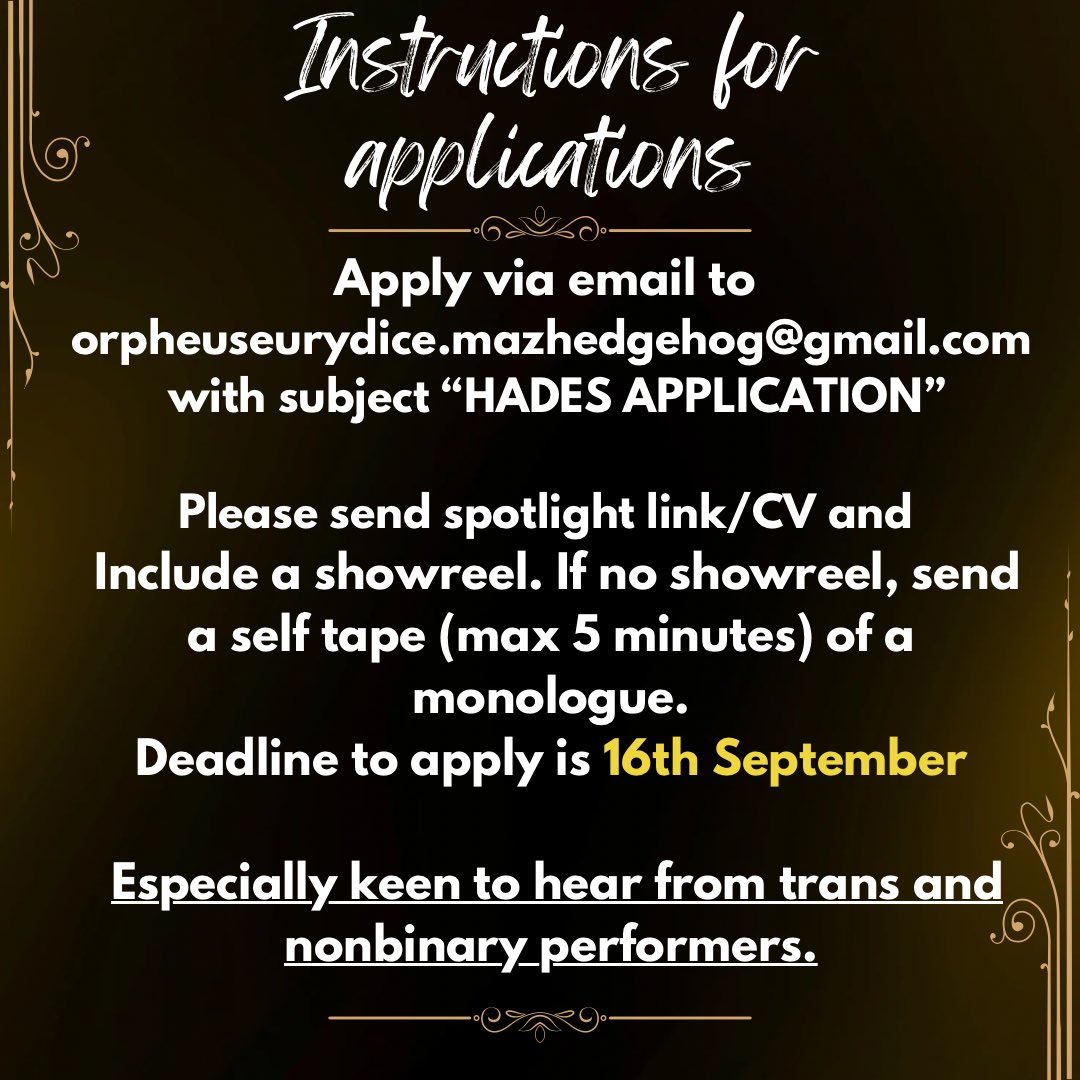 pai_productions's tweet photo. 📣Casting call-out📣
We’re incredibly excited to be Producing for @MazHedgehog
Please read the breakdowns carefully below and apply via email to the email provided in the picture.
🗓️ Closing date is Monday 16th Sept.
#castingcallout #castingbreakdown #casting https://t.co/88AmTvDEFA