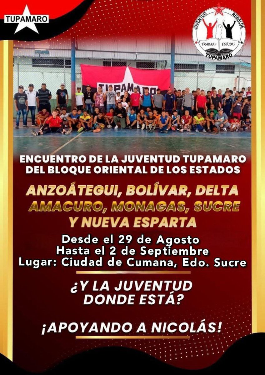 🚩🏴Yo les pido muchachos, porque ustedes son lo más sublime, no hay nada comparable a la fuerza sublime de la juventud.
 
-Hugo Chávez Frías.🇻🇪

#JuventudRebelde 
 
<a href="/NicolasMaduro/">Nicolás Maduro</a> 
<a href="/WBenavides_MRT/">Williams Benavides</a>
