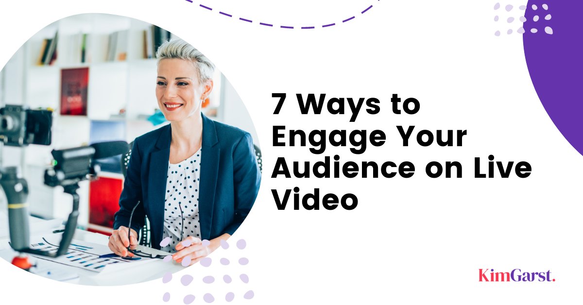 kimgarst's tweet image. Are you using live video to REALLY engage with your audience? Check out 7 Ways to Engage Your Audience on Live Video, plus 7 BONUS tips for making those live broadcasts as engaging as possible. #KimGarst #KimGarstBlog #LiveVideo bit.ly/39xMyy4https:/…