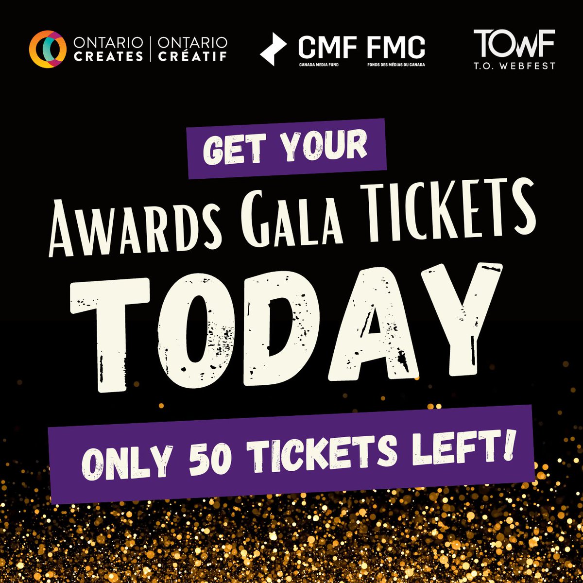 TOWebFest's tweet image. We&apos;re selling out fast! If you&apos;re nominated for awards at the festival, get tickets for your team ASAP while tickets are still available: l8r.it/UDaX

#awards #webfest #towebfest #Toronto #webseries #shortform #screening #conference #towf11 #sponsors #awardsgala