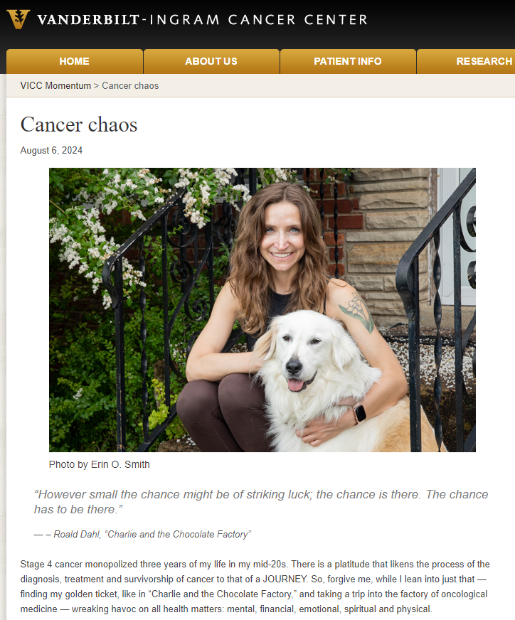 This is Sarah Denger, 10-yr #cancerthriver #cancer #cancersurvivor #Hodgkins #Lymphoma #BMT !  She sits on our BOD for our @VUMC_Cancer #YoungAdultCancers program. She is truly AMAZING and I am honored to have her guide us on the  #patientexperience .  
momentum.vicc.org/2024/08/cancer…