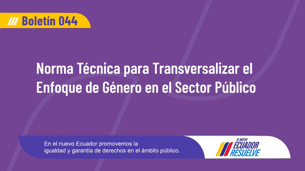 [BOLETÍN OFICIAL] En #ElNuevoEcuador promovemos la igualdad y garantía de derechos en el ámbito público

Conoce más detalles, aquí: ➡️ bit.ly/476P2A7

#ElNuevoEcuadorResuelve