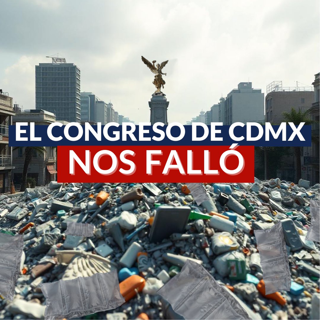 OceanaMexico's tweet photo. El @Congreso_CdMex nos falló. La iniciativa #EnvíosSinPlásticos, respaldada por 30 mil ciudadanos, se estancó por más de 5 meses. Mientras tanto, más de 42 mil toneladas de basura plástica han contaminaron nuestras calles. https://t.co/edMwWKyvas