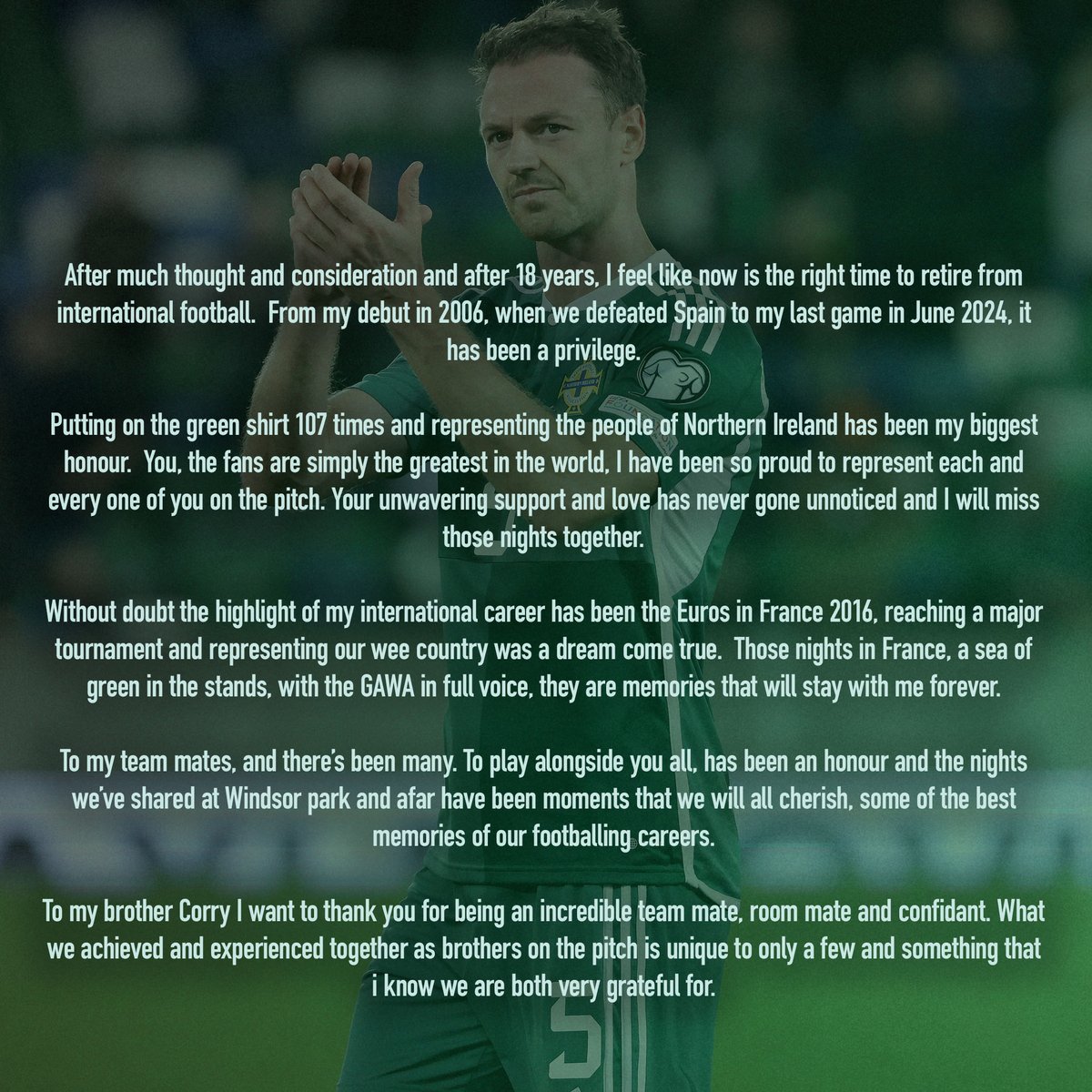 NorthernIreland's tweet photo. Thank you, Jonny Evans 👏🏻 @6jevans https://t.co/TmWO1e5OjD