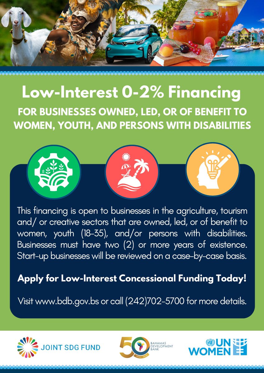 MorningBlend969's tweet photo. The September 13 deadline is fast approaching for @BahDevBank SDG Concessional Loan Fund, offering low interest rates for businesses owned, led or benefiting women, youth or persons w/ disabilities. Alicia Butler and Jeremie Johnson with BDB give #MorningBlendBusiness the details https://t.co/2gz8CEt99O