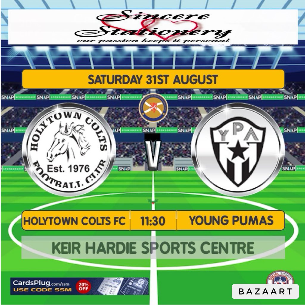 2013Colts's tweet image. ⚫️🔴⚫️If you are looking for a game to take in this Saturday Holytown Colts 2013 are in action v Young Pumas 2013 sure to be some good football on show ⚽️