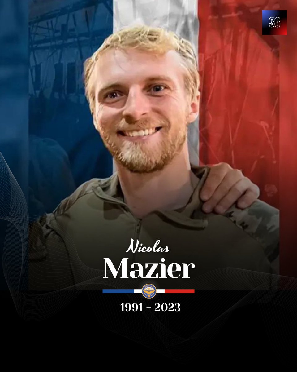 36_qdo's tweet image. Hommage à Nicolas Mazier, militaire du CPA 10 tué il y a un an en Irak.

Le sergent Nicolas Mazier du commando parachutiste de l’air n°10, avait été tué par balles en Irak, alors que son unité appuyait une unité irakienne en opération anti-terroriste.

N'oublions jamais.