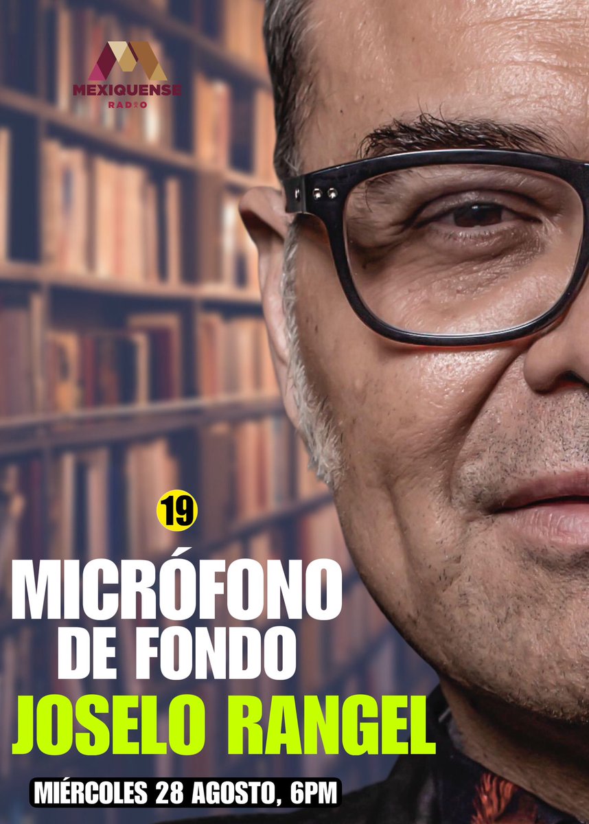 • MICRÓFONO DE FONDO •
Conversaciones para transformar al mundo 🔊
El músico y escritor Joselo Rangel 📚✨
HOY Episodio 19, 6PM 
91.7 FM Metepec
104.5 FM Valle de Bravo
91.7 FM Amecameca
88.5 FM Zumpango
smmp.edomex.gob.mx
<a href="/MexiquenseR/">Radio Mexiquense</a>