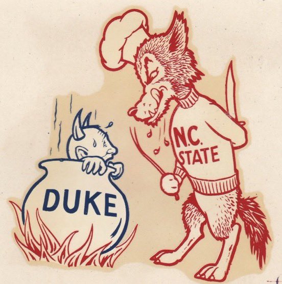 Absolutely UNHINGED college football decals from days or yore.🧵:

If your mascot isn’t snapping your rival mascot’s leg or gnawing on bones from his carcass, you really have to question their dedication.