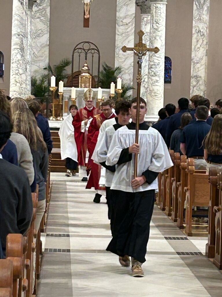 Thank you to Bishop Siegel for joining us on Friday for our Mass with Reitz Memorial High School. It is always so inspiring to see how much love our students pour into their faith.