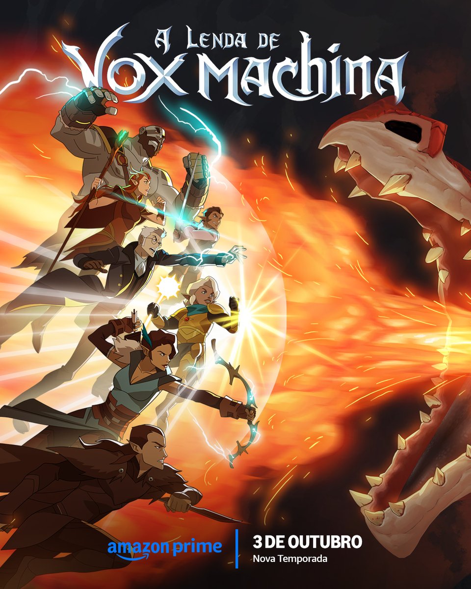 Nossos mercenários favoritos estão voltando (com direito a uma visitinha ao inferno 🔥👀! A 3a temp de A Lenda de Vox Machina chega dia 03/10 no meu streaming.