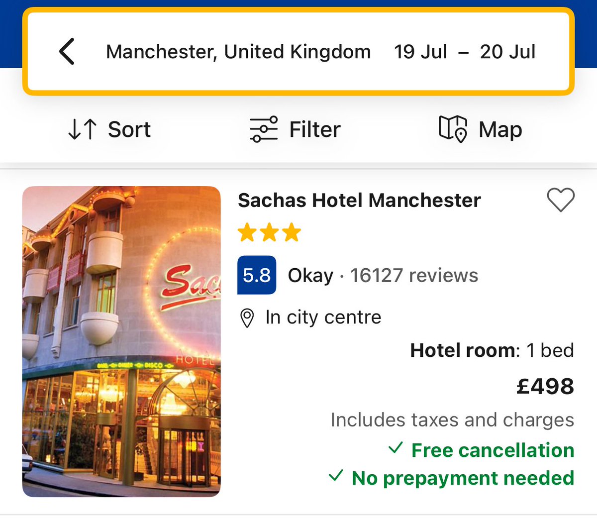 liamhyphen's tweet image. Oasis or not £500 to stay in Sachas is RIDICULOUS.

What’s next? £75 a pint in The Millstone?!?