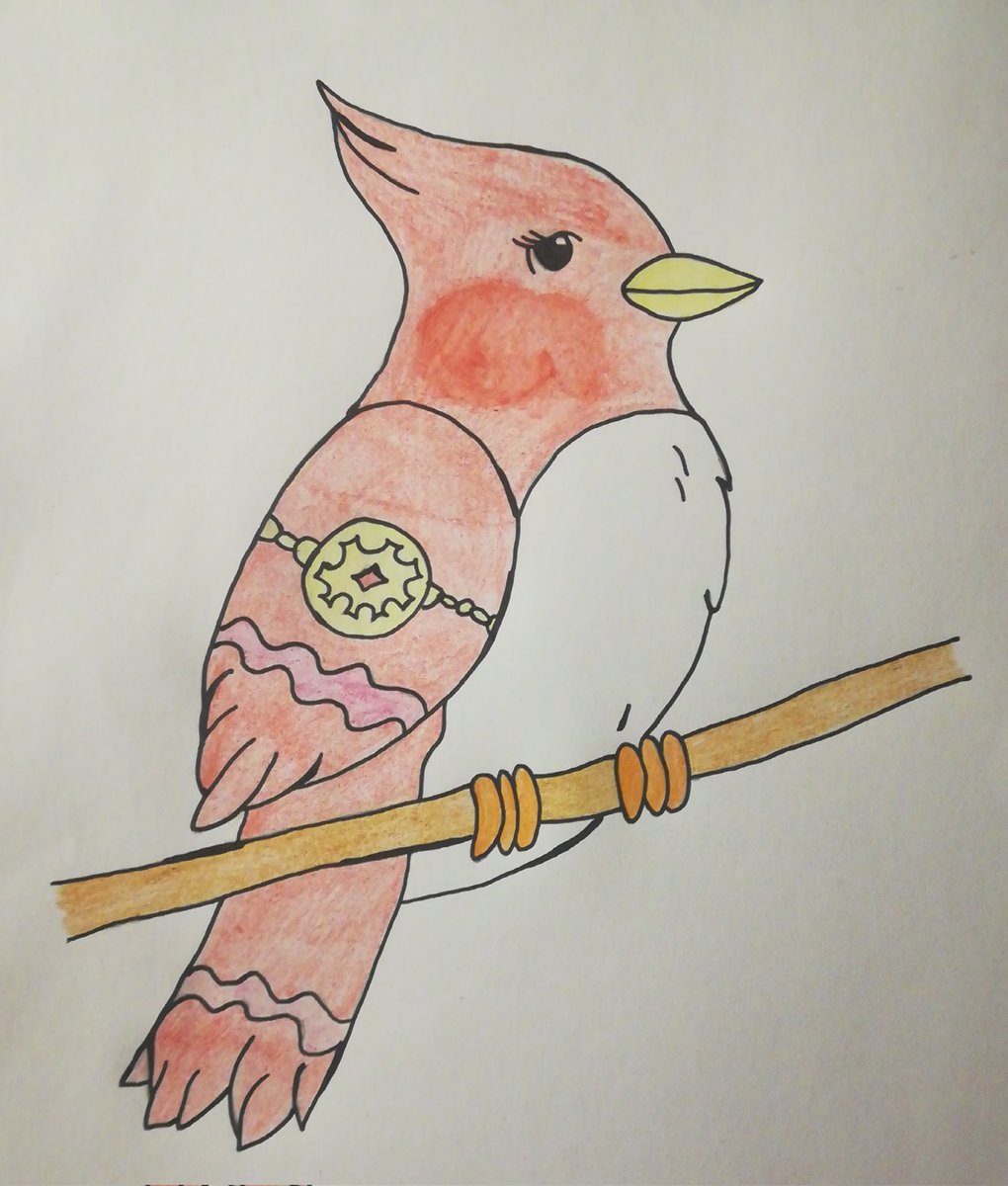 AleArga92's tweet image. Here's Lily, cheeky,playful and down to cause mischief at any given moment,but also ready to do whatever needs to be done around the ship since she's got no fixed duty on board. She's a Northern Cardinal in bird form~ #pipsona