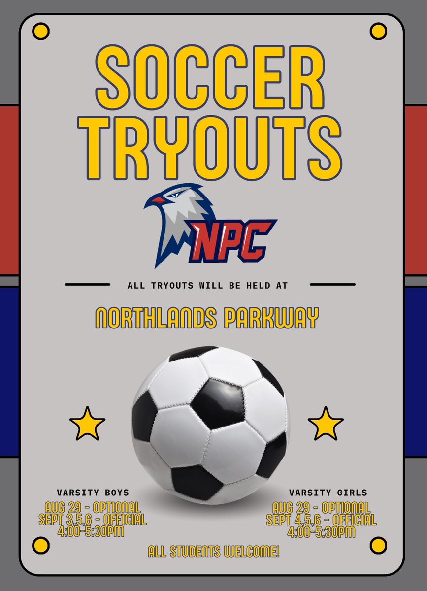 UPDATED SOCCER TRYOUT INFO