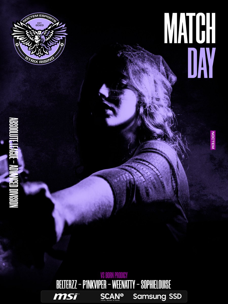 Noctem (@noctem_esports) on Twitter photo 🚨 STRIX RISING MATCHDAY 🚨
Getting our last doses of MW3!
🦉<a href="/Belterzz/">Belterzz</a>
🦉<a href="/P1nkviper/">P1nkViper</a>
🦉<a href="/Famousrecord/">WeeNatty🔥</a>
🦉<a href="/SophieLouiseGxo/">| SophieLouise</a>
🎙️ <a href="/conair4545/">Twitch — Conair4545</a> / twitch.tv/conair4545
⏰ 8.30PM GMT 🚨 STRIX RISING MATCHDAY 🚨
Getting our last doses of MW3!
🦉<a href="/Belterzz/">Belterzz</a>
🦉<a href="/P1nkviper/">P1nkViper</a>
🦉<a href="/Famousrecord/">WeeNatty🔥</a>
🦉<a href="/SophieLouiseGxo/">| SophieLouise</a>
🎙️ <a href="/conair4545/">Twitch — Conair4545</a> / twitch.tv/conair4545
⏰ 8.30PM GMT