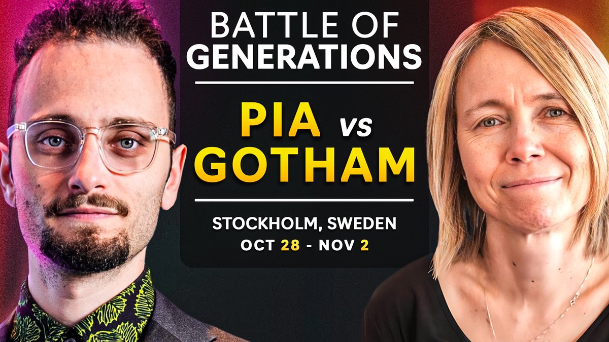 The Battle Of Generations.

I will be playing the legendary Pia Cramling in a chess match from October 28 to November 2 in Stockholm, Sweden.

4 classical games.
6 rapid games.
12 blitz games.

No spectators, but a huge fan event on November 3.