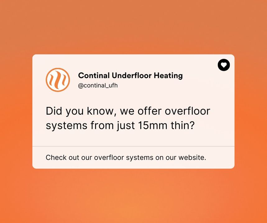 With our range of overfloor heating panel systems, you can trust us to provide the best solutions for your overfloor underfloor heating installation

View our overfloor systems on our website: continal.co.uk/system/overflo…