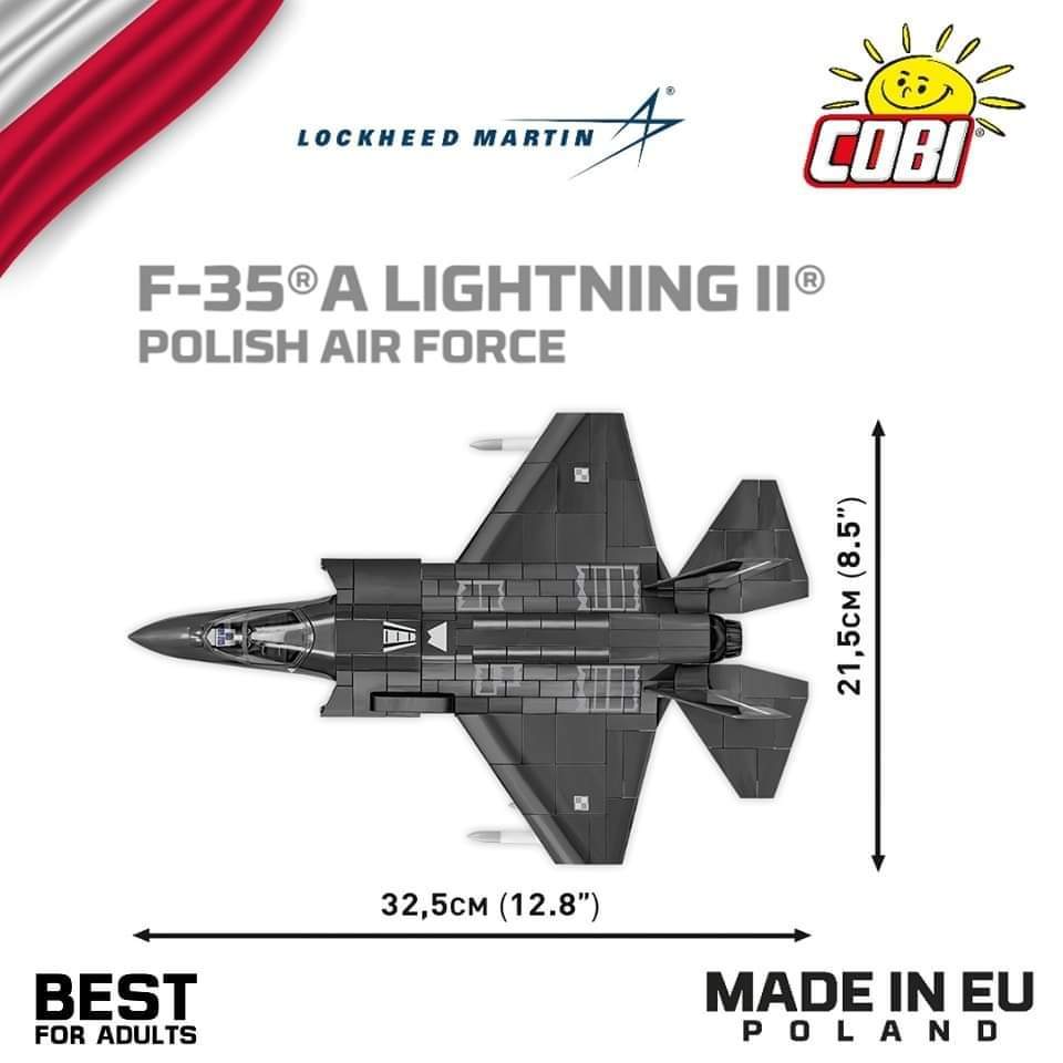 COBI_Bricks's tweet photo. 🇵🇱 Klockowy F-35 HUSARZ z szarymi szachownicami może wylądować w Twoim domu 🏡
✅ Model idealny do kolekcji co potwierdzają entuzjastyczne recenzje 😄
☑️ Licencyjny @LockheedMartin  F-35®️A Lightning II®️, 
✅ Myśliwiec 5 generacji w malowaniu polskim 🇵🇱 czeka na Ciebie w naszym sklepie 🛒⤵️
https://t.co/T91LKtxeg5
▪️COBI-5832,
®️ Licencja LOCKHEED MARTIN 
▪️ 580 el.
▪️ Skala 1:48,
▪️ 1x kompletna figurka pilota,
▪️ Klockowa podstawka i tabliczka z nazwą,
▪️ PAD PPRINTED, tylko nadruki‼️
▪️ Wydaliśmy również inne wersje narodowe 🇺🇲🇬🇧��🇴 👍
🧔 Best for Adults
⚙️ MADE IN 🇵🇱🇪🇺

🇵🇱🇵🇱🇵🇱
#F35 #polishairforce #SiłyPowietrzne #Husarz #LockheedMartin