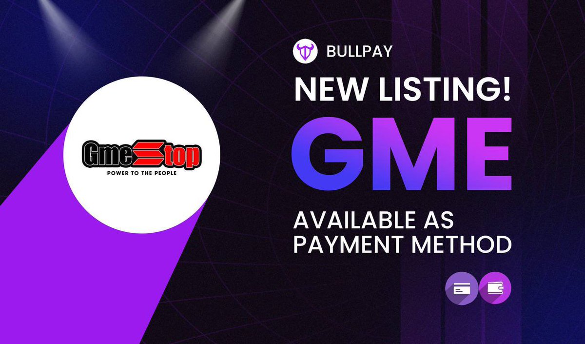 Bullpaydotfun's tweet image. 🚨 #BullPay New Listing Alert! 📈

$GME is now listed as a payment method on BullPay.

You can now use GME to get paid for services, exclusive content, and digital products through BullPay.

Steps:

 1. Go to Bullpay.fun/list.
 2. Create an item for sale and select $GME.…
