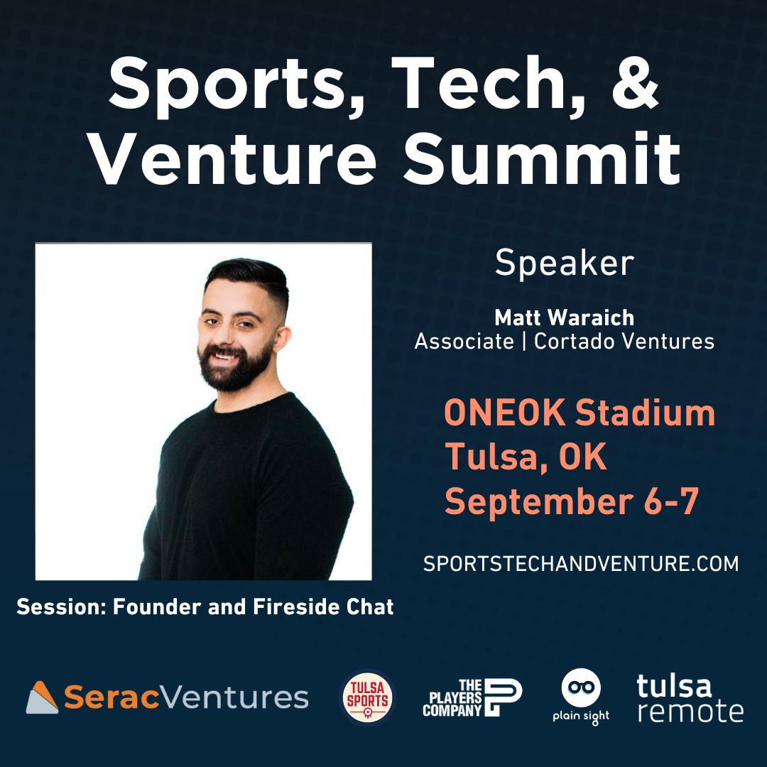 We’re thrilled to welcome <a href="/WaraichMatt/">Matttt</a>, Investment Associate at <a href="/CortadoVentures/">Cortado Ventures</a>, as a speaker at the Sports, Tech, and Venture Summit! Matt will be joining us for our "Founder x Funder Fireside" discussion.

Matt’s support for this summit has been incredible, and he brings a lot