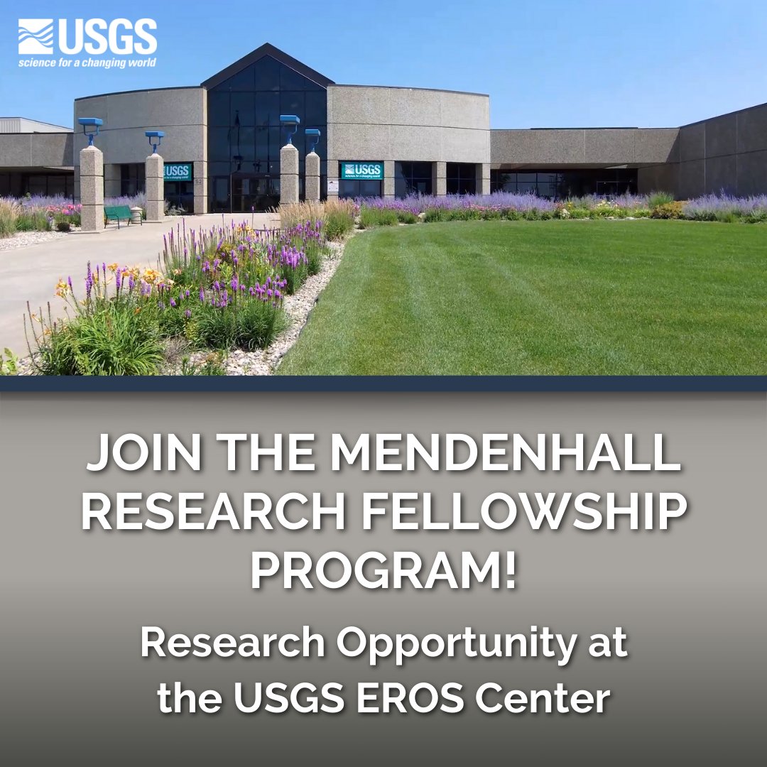 Would you like to be a Mendenhall #ResearchFellow at the USGS EROS Center? An upcoming position will allow a #PostdoctoralScholar to work on developing a new #NationalLandUse product. The application opens on September 20th. More details can be found here: ow.ly/nheL50T89m8