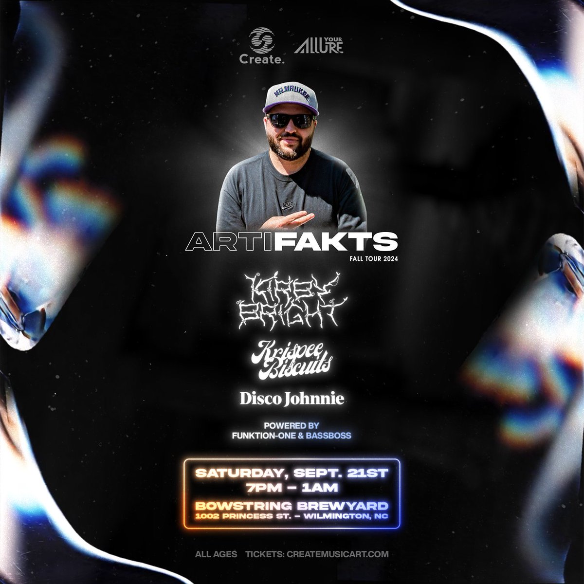 ✨ JUST ANNOUNCED!

<a href="/artifaktsmusic/">𝐀𝐫𝐭𝐢𝐟𝐚𝐤𝐭𝐬</a>, <a href="/KirbyBright1/">Kirby Bright</a>, <a href="/YoungKrispee/">KRISPEE</a>, and <a href="/DiscoJohnnie/">disco_johnnie</a> bring the heat to Bowstring Brewyard—and this time, we’re kicking things off with Open Decks from 7-9 PM on a fat Funktion-One + BASSBOSS Sound rig on Sat, Sept 21st!

🎟️ artifaktswilmington.eventbrite.com