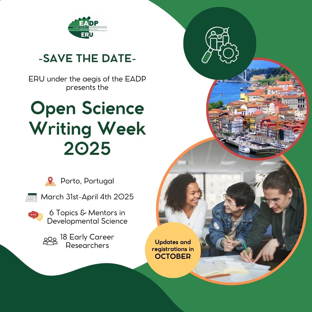 🗓️ Save the Date! The ERU-EADP Open Science Writing Week 2025 is coming from March 31 - April 4, 2025 near Porto, Portugal! 🌟  Stay tuned for more info and registration in October! 📚✍️ #OpenScience #EarlyCareerResearchers #EADP #ERU #WritingWeek #SaveTheDate