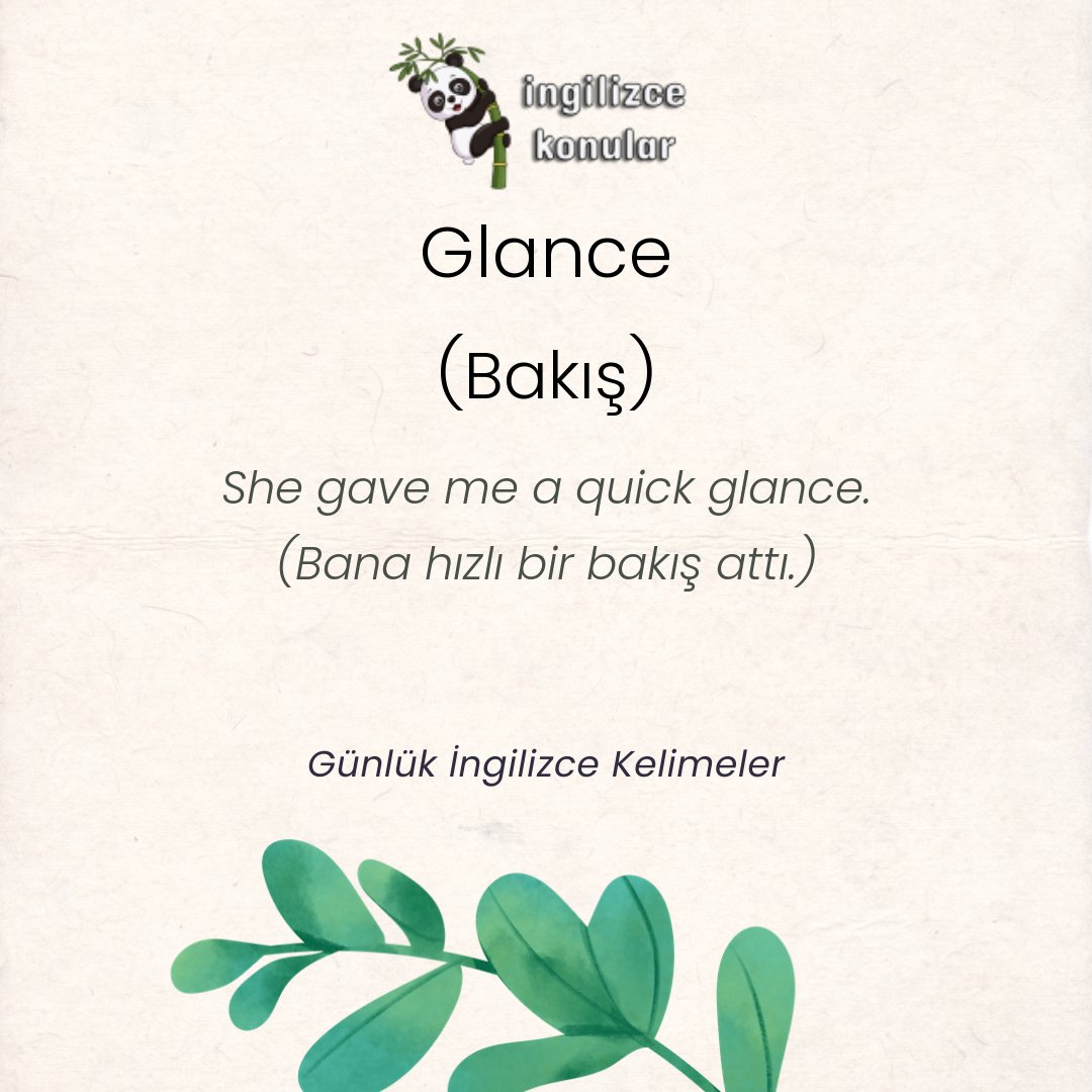 Yeni İngilizce Kelime: Glance (Bakış)

Lütfen daha fazla İngilizce kelime için için bizi takip edin. ingilizcekonular.com ile İngilizce öğrenmek çok kolay.

#ingilizce #ingilizcekelimeler #ingilizcekursu #ingilizcedersi #ingilizcesözler #ingilizcekonular