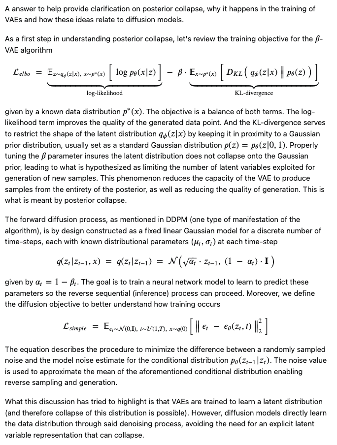 TheVariational's tweet image. Discover the hidden link: Why posterior collapse thrives in VAEs however not in diffusion models. @gp_pulipaka @rasbt @awnihannun @fly51fly Dive into our latest insights