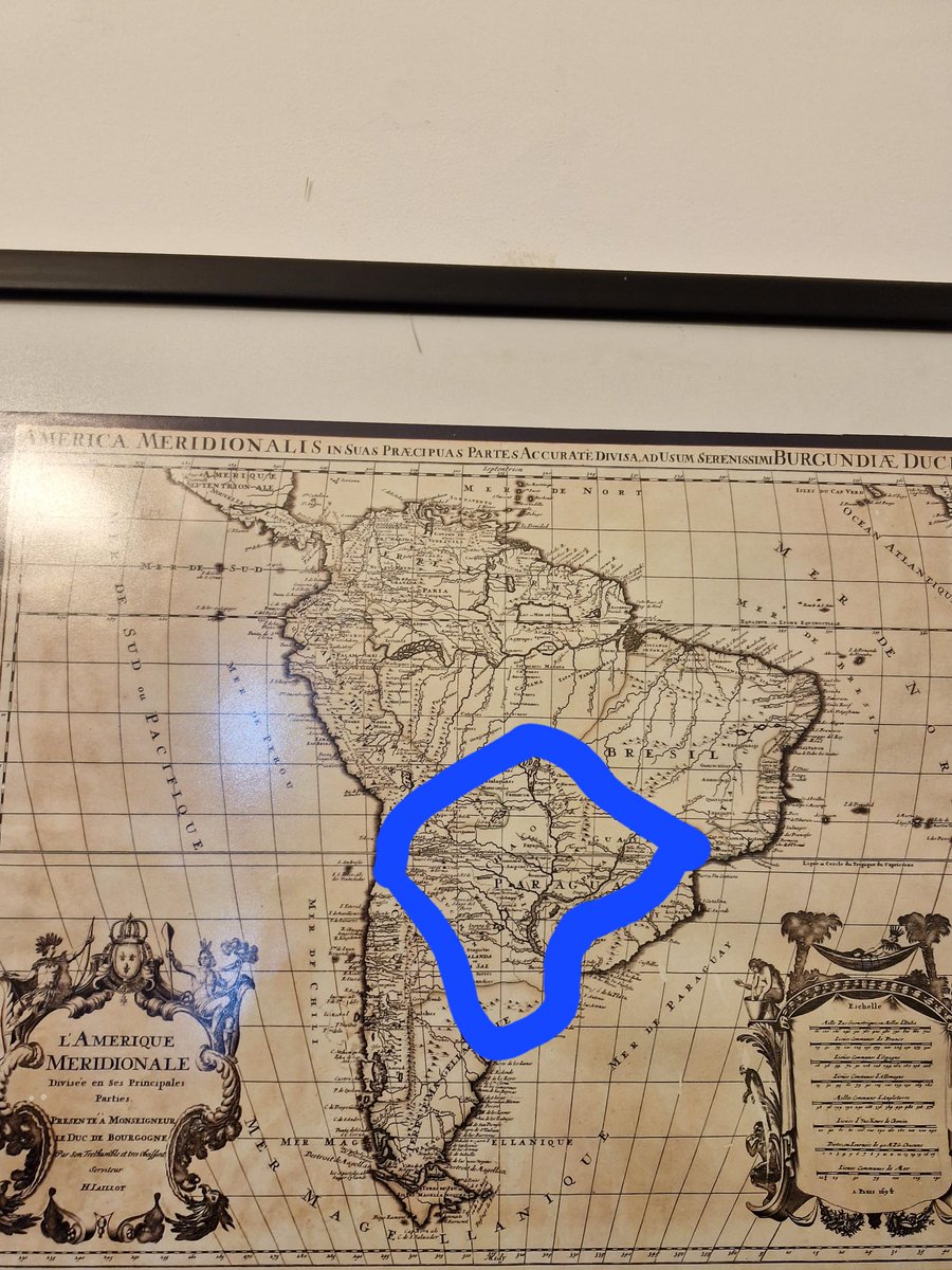 THE SEA OF PARAGUAY ⛵️

French map from 1694, showing the borders of all the different South American countries at that time. 

Paraguay was extremely big, to the point that the adjacent trait of ocean was named "Paraguayan sea".