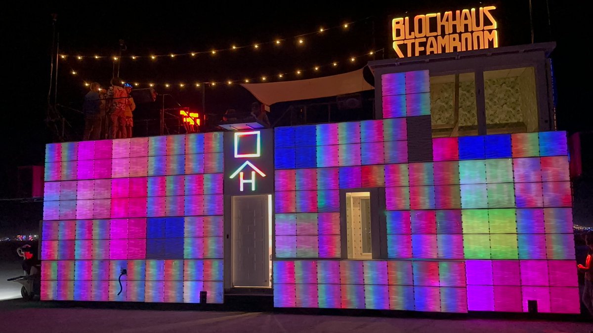 BlockHausCar's tweet photo. Blockhaus is steaming up the playa!
Steam in camp from 2 to 6pm 
or
 join us as we set sail for deep playa nightly at sunset - 4am. 
Destinations posted nightly in camp!

Esplanade &amp; 7:15!
We will keep the steam ready for you!

#BurningMan2024 #Entheos #BlackRockCity #blockhaus https://t.co/rqg0ThimuN