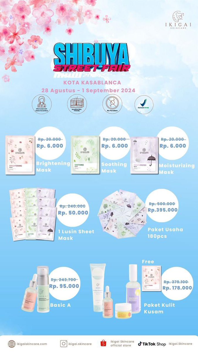Yang suka jepang ayo merapat!! Ada Ikigai Skincare di Event Shibuya at Mall Kota Kasablanca