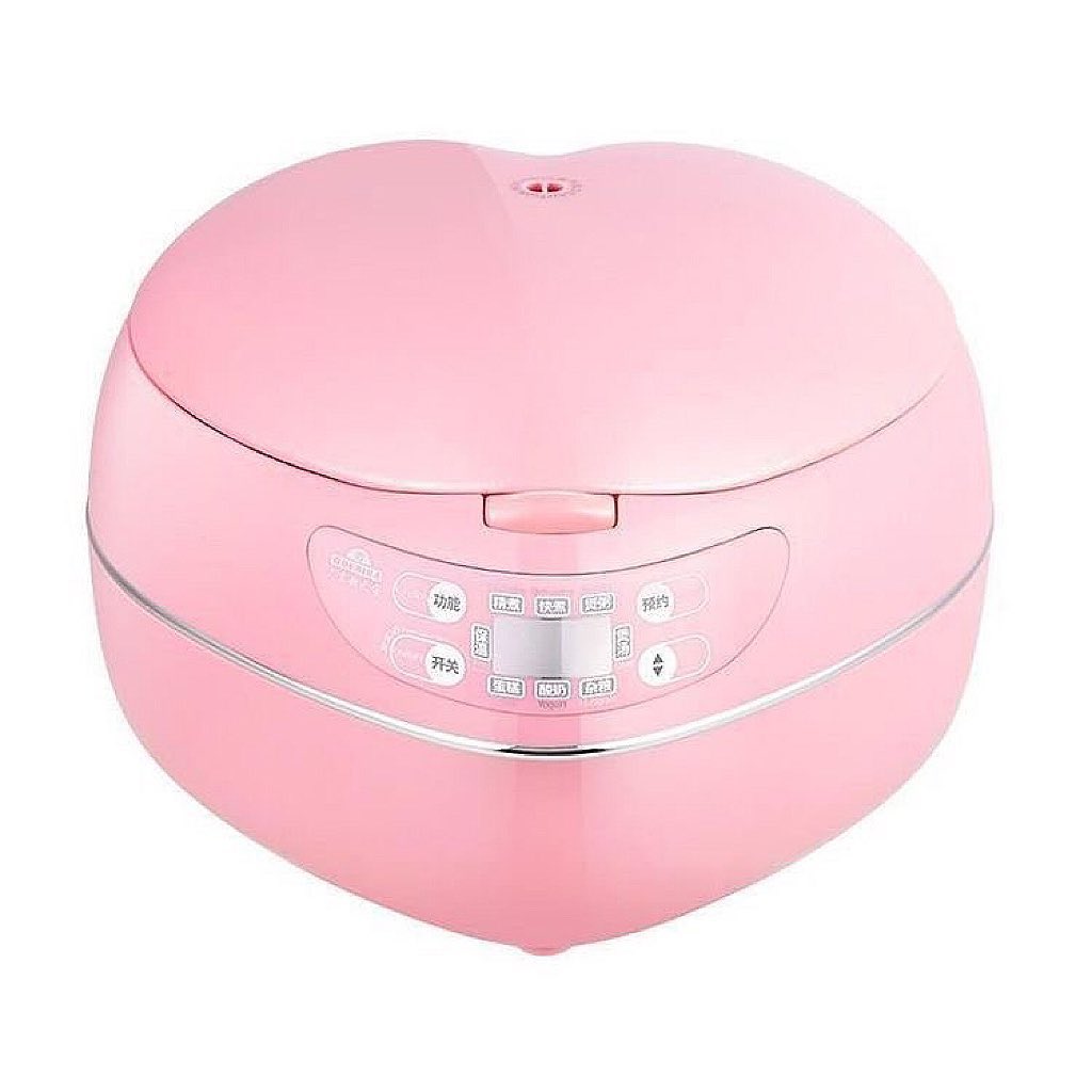 thinking about the pink heart-shaped rice cooker