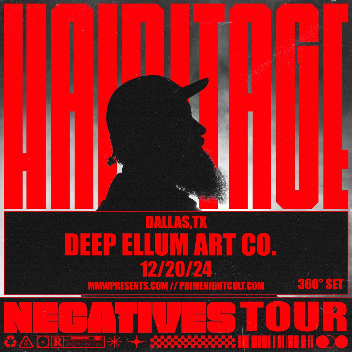 Texas! Our good friend <a href="/HairitageMusic/">HAIRITAGE</a> makes his headline debut on 12/13 in Austin at <a href="/KngdmAustin/">Kingdom Nightclub</a> and 12/20 in Dallas at <a href="/DeepEllumArtCo/">Deep Ellum Art Company</a> use the password “Negatives” to access the artist presale! General public onsale is tomorrow at 12pm cst!
