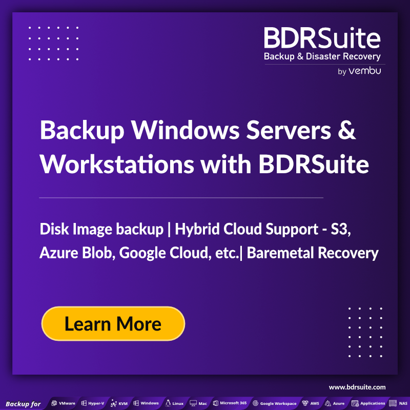 vembutech's tweet photo. #BDRSuite offers a Comprehensive and affordable backup solution for #Microsoft #Windows #Servers and #workstations. Get our free trial now! https://t.co/H9ZzMOLZ52
#backupsolution #backupsolutions #windowsserver #serverbackup #businesscontinuity
#dataprotection https://t.co/r4RUKKTxE6