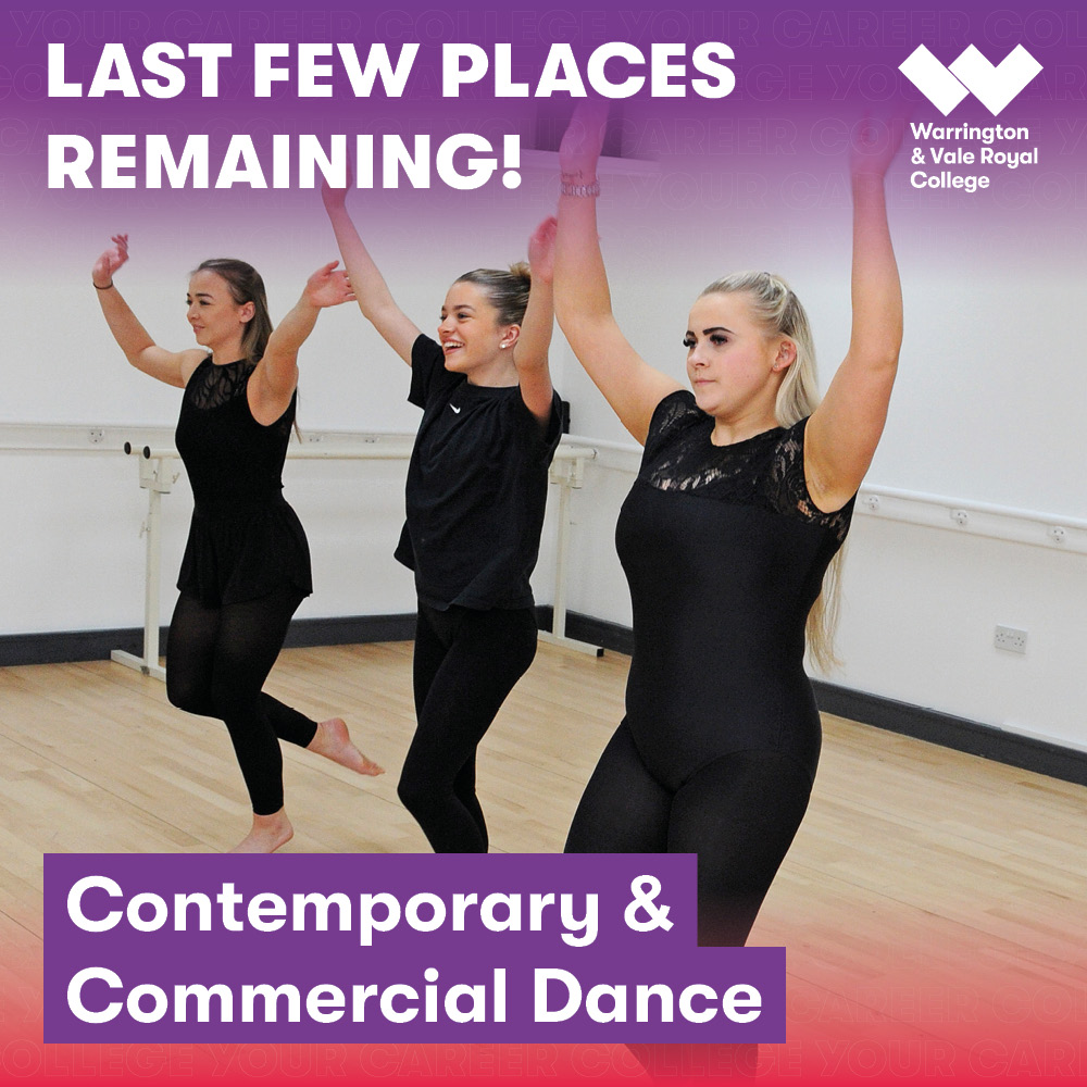 wvrcollege's tweet image. Calling all dancers! The spotlight is waiting for you at Warrington &amp;amp; Vale Royal College.👯

Turn your love for dance into an incredible qualification and enrol at Warrington Campus today. To see our enrolment times, visit wvr.ac.uk/contact-us.

#DanceCourse #ACDS #EnrolNow