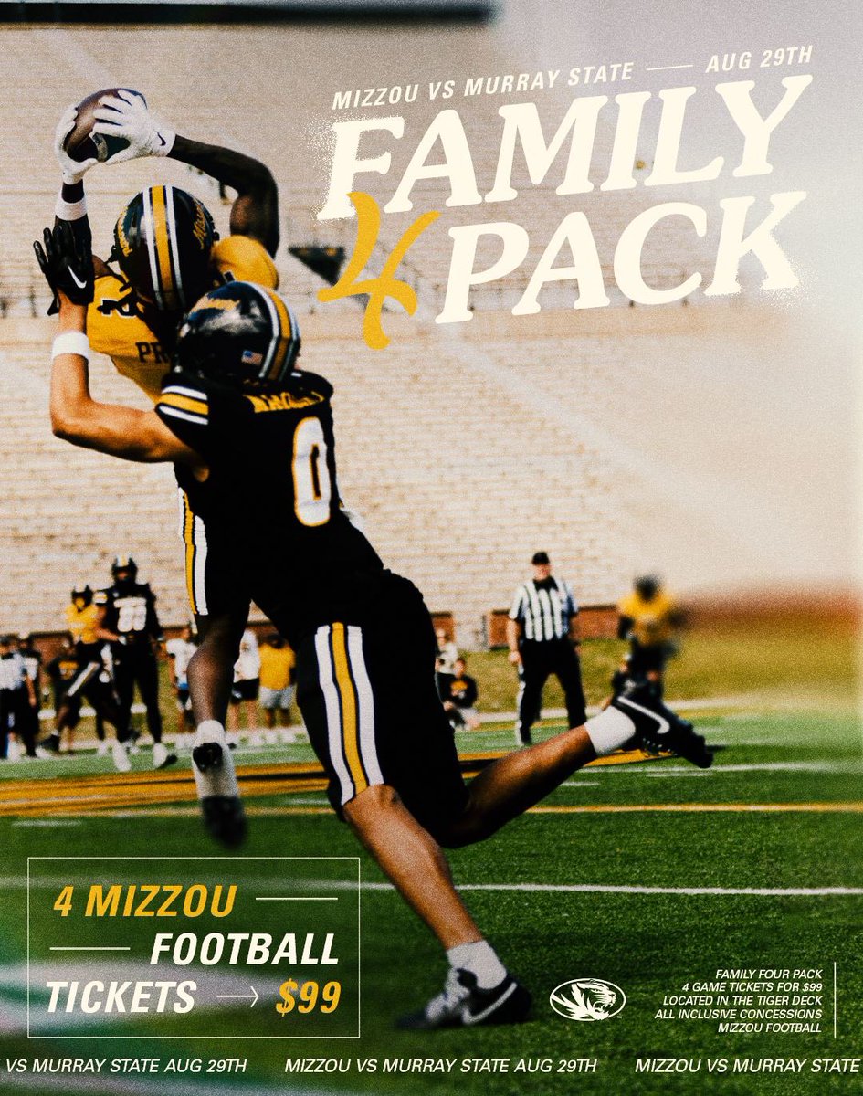 Time to show your stripes. 4 tickets, unlimited food. Let's go Mizzou! @mizzouathletics
#MIZ #ETTB