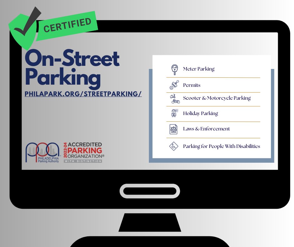 PhilaParking's tweet image. Need info before pulling up and parking at the curb? 🚗 Tap here for all the details! ➡️ bit.ly/40WlGRg

#Meters 
#MotorcyclesAndScooters 
#Permits 
#HolidayParking