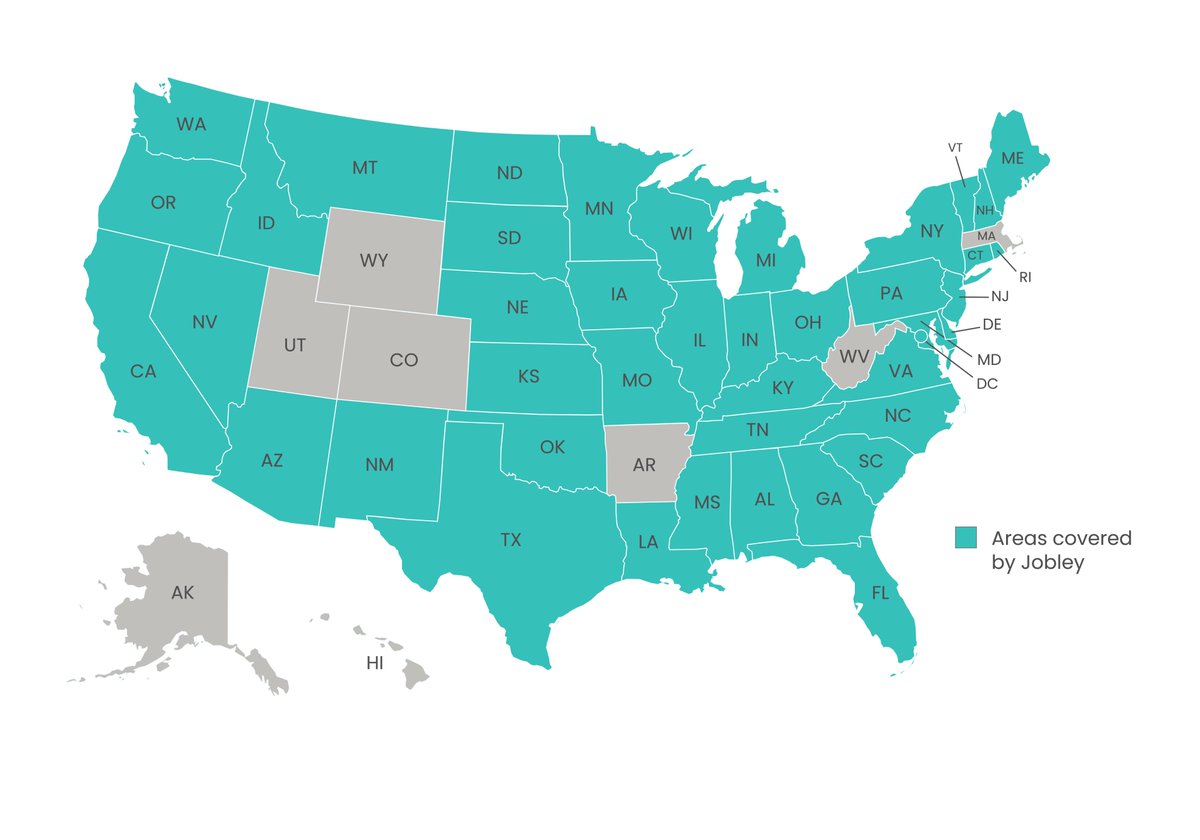 Jobley_Health's tweet photo. Starting this week, Jobley’s services are available in three additional states: Connecticut, Kansas, and South Carolina! With this expansion, Jobley now operates in 42 states as well as D.C. 
For more details: https://t.co/DIhtwUK0iq
#DentalHiring #DentalJob #HiringPlatform https://t.co/qushuxbh6t