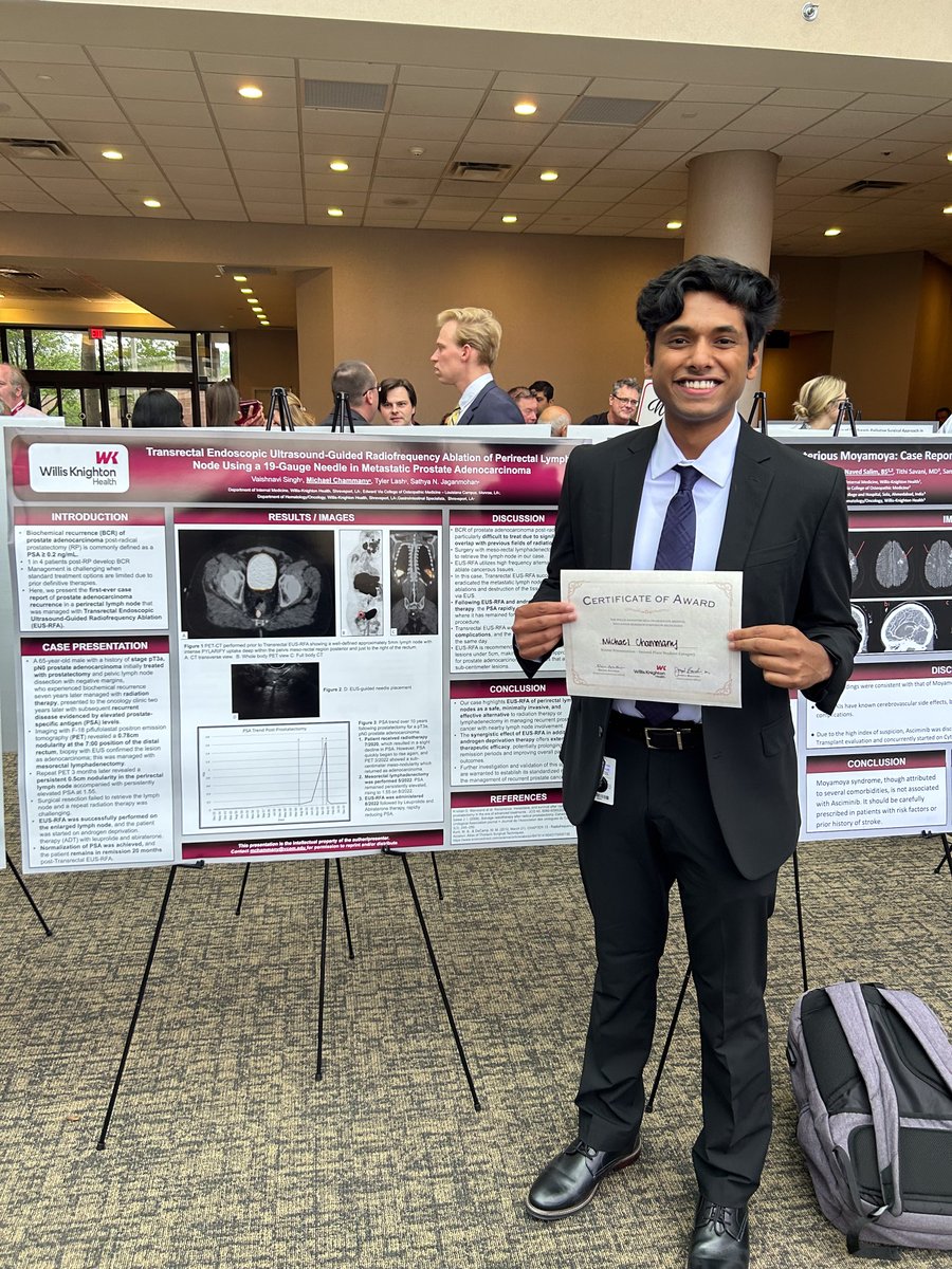 vcomlouisiana's tweet photo. We are thrilled to share that Michael Chammany, Class of 2025, presented at the annual Willis Knighton Health Graduate Medical Education Research Symposium and won second place poster in the competition! 🏆📷#VCOMLouisiana #WKHS #vcomproud https://t.co/dZmXF7lwfE