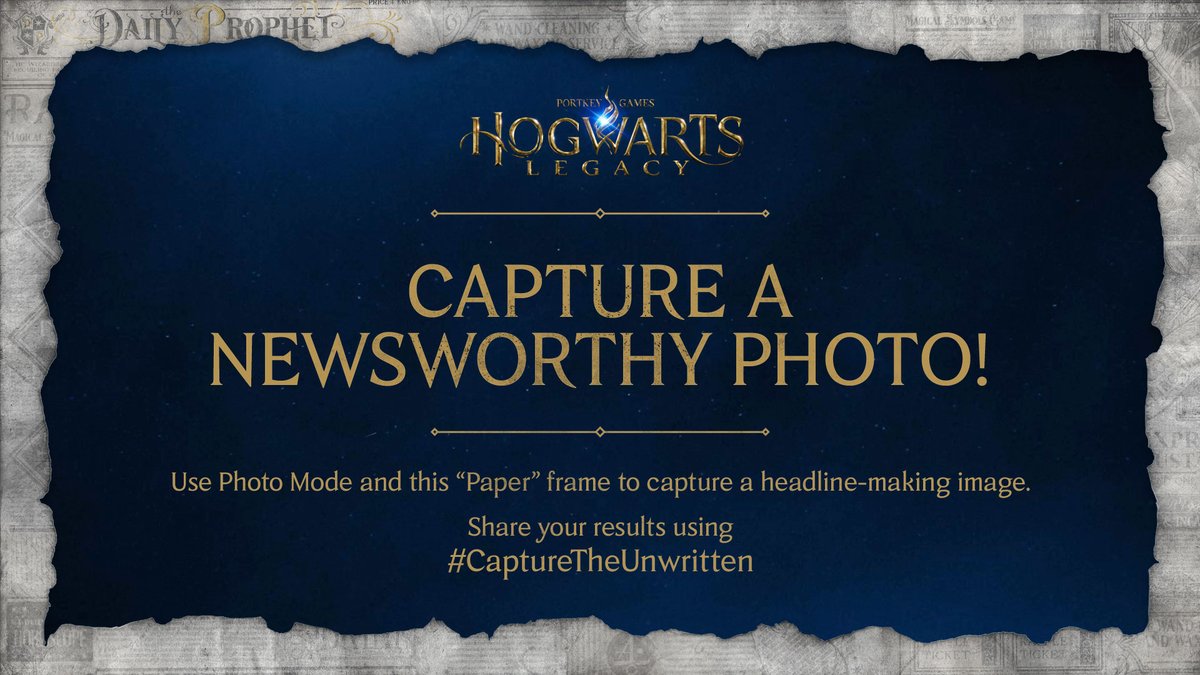 HogwartsLegacy's tweet photo. Need a little Photo Mode inspiration? Grab a newsworthy shot and use #CaptureTheUnwritten to share your magic with the world! #HogwartsLegacy https://t.co/xliULu2uhb
